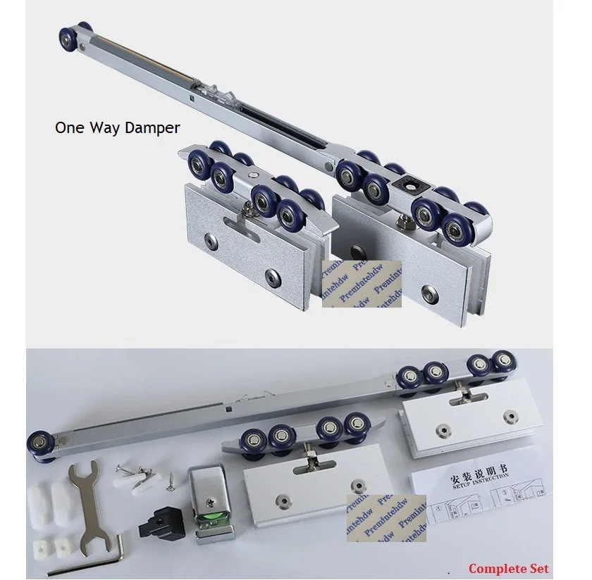 Цельная алюминиевая верхняя Раздвижная стеклянная дверь ролик мягкая