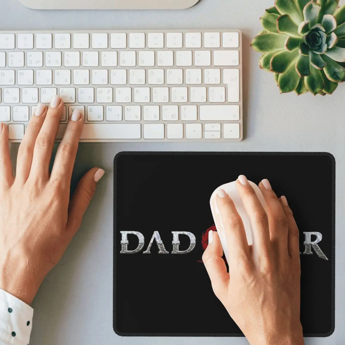 

Dad Of War God Of War 4 Humor Mouse Pad Kratos Dad Father Waterproof MousePad Natural Rubber Office Home Deco Mat