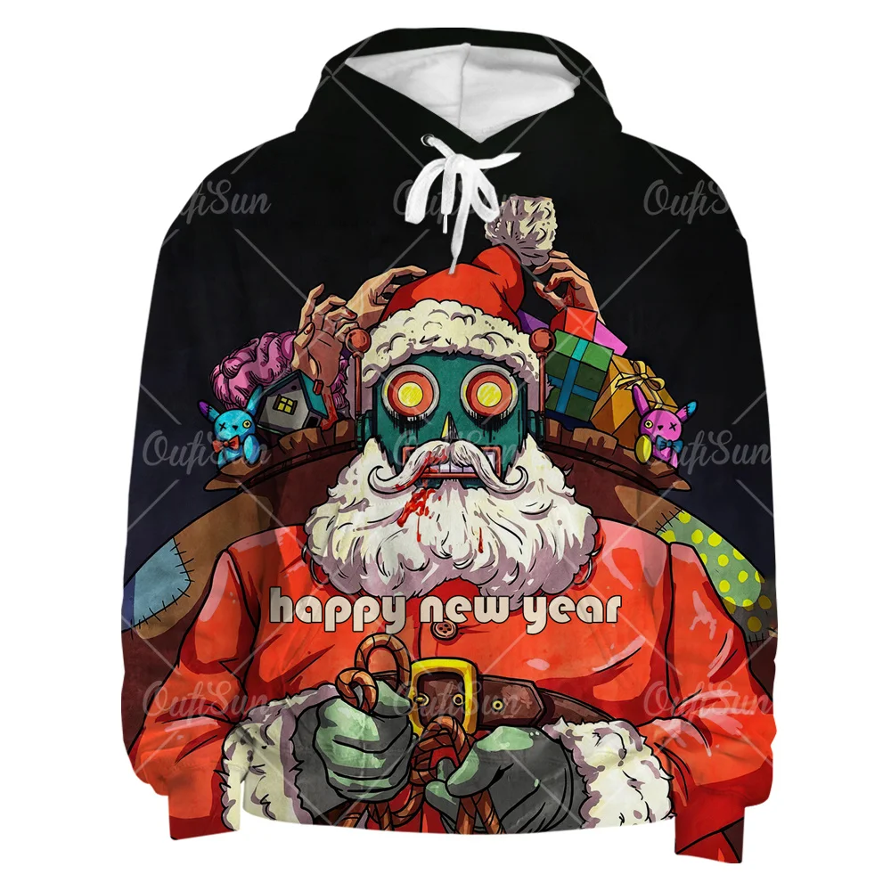 

Santa Claus Pattern 3D Print Men's Sweatshirt Fashion Spring And Autumn Oversized Hoodies Casual Round Neck Men's Hoodies Tops