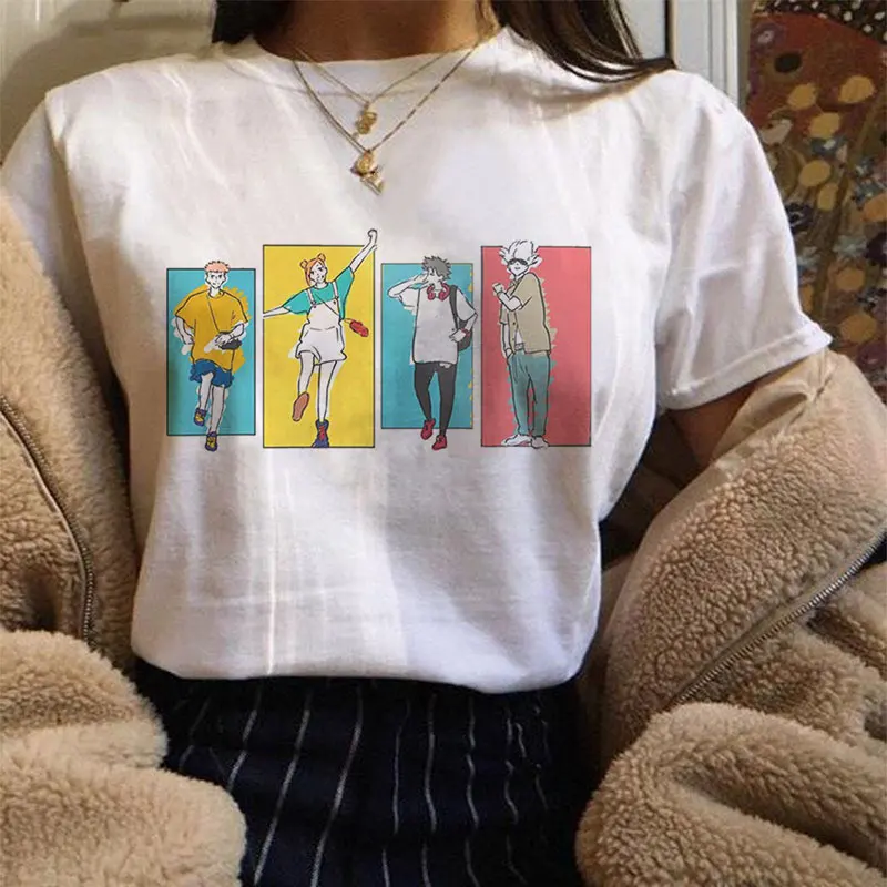 

Tees Women T-shirt Summer Hot Japanese Anime Tshirt Cartoon Harajuku Fashion Tops Kawaii Clothes Graphic Shirt Ulzzang girl