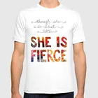 Несмотря на то, что она будет но мало She Is Fierce футболка Винтаж Fierce Для женщин женских цитата