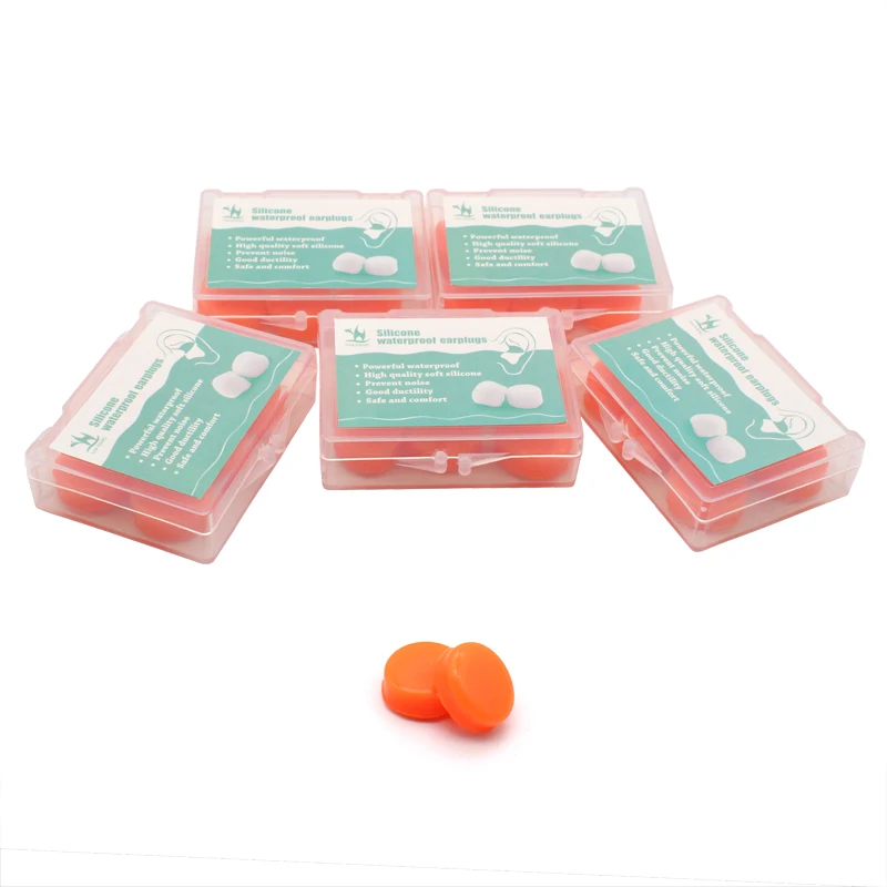 

5box*6Pcs Anti-noise Soft Silicone Earplugs for Adult Swimmers Children Diving Waterproof Ear Plugs Swimming Earplugs Earmuffs