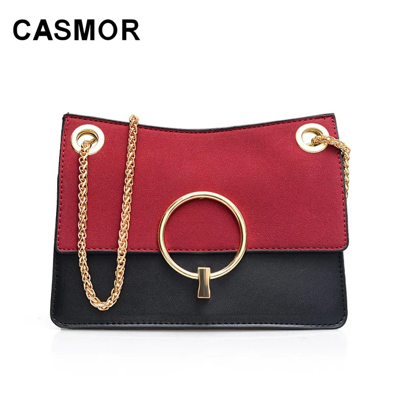 

CASMOR Flag Bag Women 2020 New PU Casual Fashion Chain Shiny Hardware Shoulder Bags Panelled Simple Daily Crossbody Bags Lady