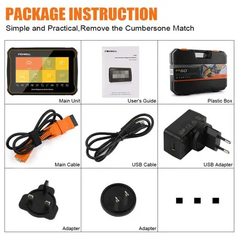 FOXWELL GT60 Plus с OBD адаптером комплект диагностическая платформа андроид планшет полная система сканер