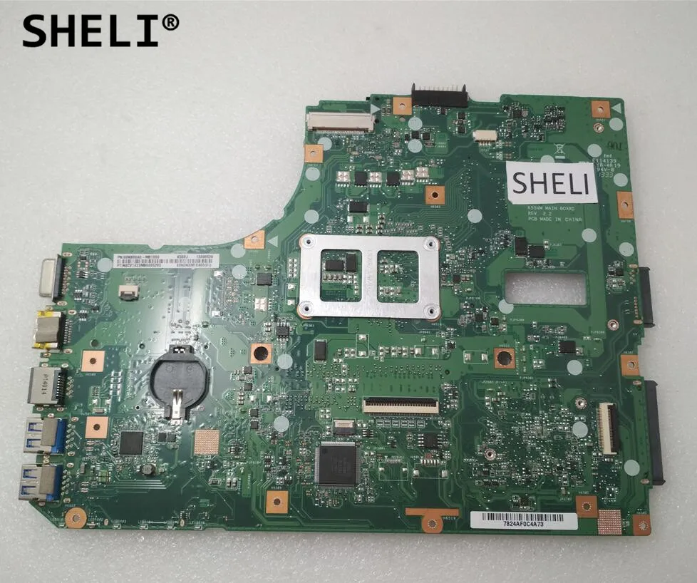 Материнская плата SHELI для Asus A55V K55VM K55VJ REV 3. 0 HM77 60NB00A0 MB1000|Материнские платы| |
