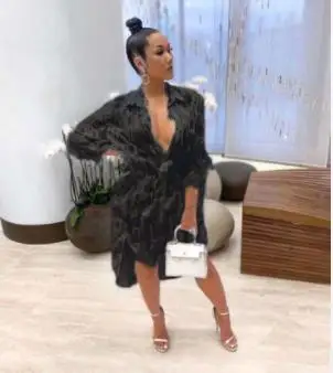 2019 Дашики Африканское платье одноцветное плюшевое модное мини вечерние женское