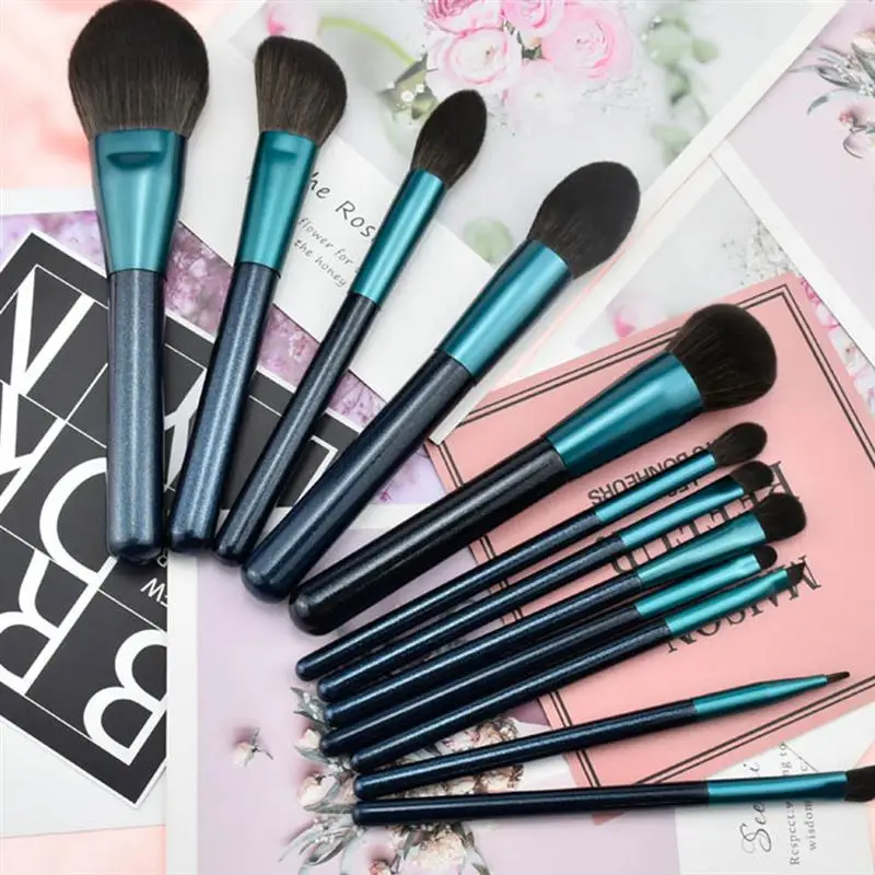 12Pcs Makeup Brushes Long Handle Brushes Foundation Soft Bristle Brushes for Salon Girls Make Up Brush Cosmetics Beauty Tools