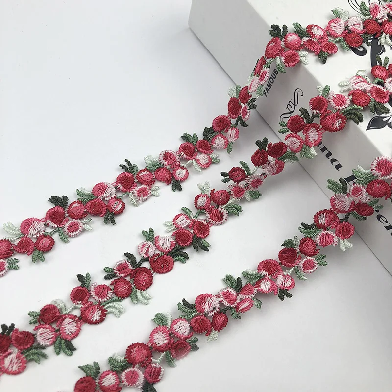 Кружевная лента из полиэстера с вышитыми цветами 10 ярдов 2 см | Дом и сад