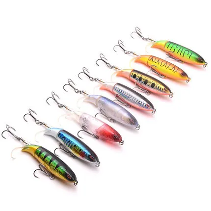 

Topwater Popper 10cm/13cm Fishing Lure Artificial Bait Hard Bait Top Water Popper Wobblers Rotating Soft Tail Fishing Tackle