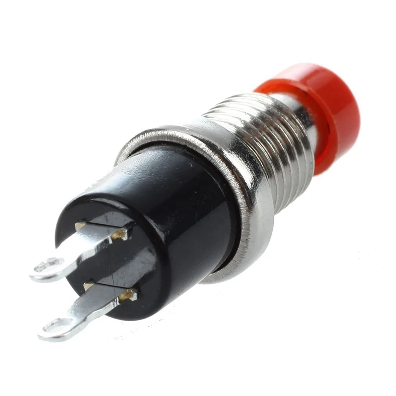 10Pcs Red Cap SPST Momentary Mini Pushbutton Switch & 5 Pcs Flashlight Cylindrical 3 X AAA Battery Plastic Holder Box |
