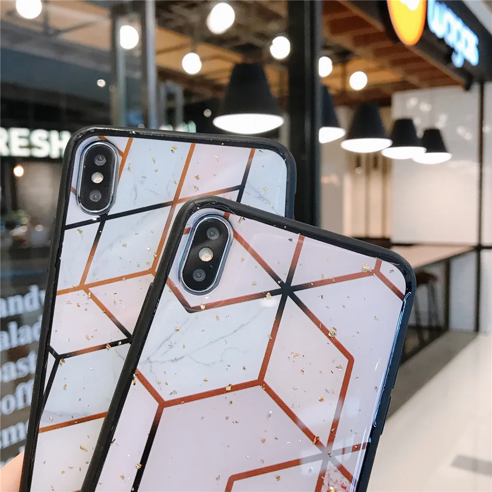 

Gold Foil Epoxy Marble Phone Case For Vivo Y50 Y30 Y66 Y67 Y85 Y93 Y95 Y7S Y19 Y5S Y17 Y13 Glossy All-Inclusive Phone Back Case