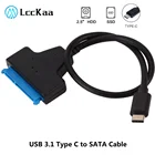 Адаптер Sata3-USB C, USB 3.1 Type C, SATA-кабель до 10 Гбитс, Поддержка 2,5 дюйма, внешний SSD HDD, жесткий диск, кабель 22Pin SATA3