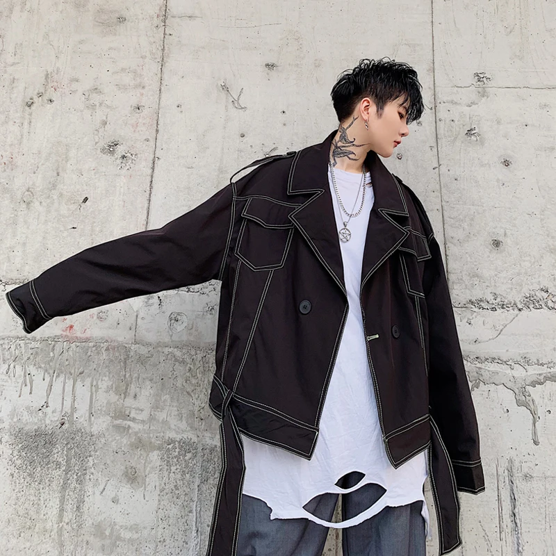 Осенне-зимний мужской стилист волос красивый двухцветный свободный пиджак