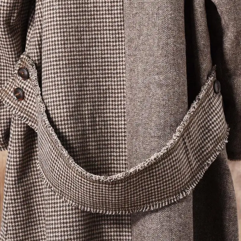 Новинка 2019 года осенне-зимнее модное длинное пальто в клетку с большими