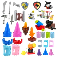 castle ancient war scene accessories big building block bricks cannon weapon knight armor military assembly toys for children
