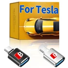 Автомобильные товары, переходник Type C на USB 3,0 OTG, преобразователь для Tesla Model 3 2017-2020, модель Y-Eur, модель X, модель S, автостайлинг
