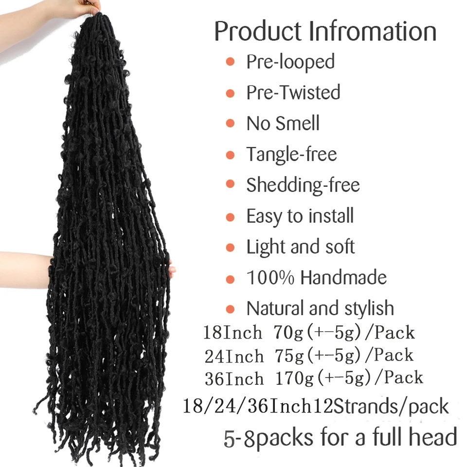 18 24 36 дюймов 12 нити длиной бабочка Locs ручной ткацкий станок 613 плетеные волосы