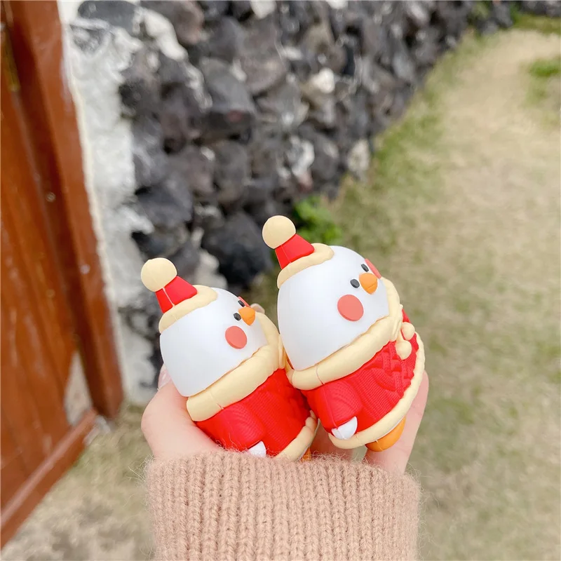 

For Airpods Pro case Cartoon Red Coat Duck Case For AirPods 2 case Protection Silicone Case For Air pods 2 Headphone Case fundas