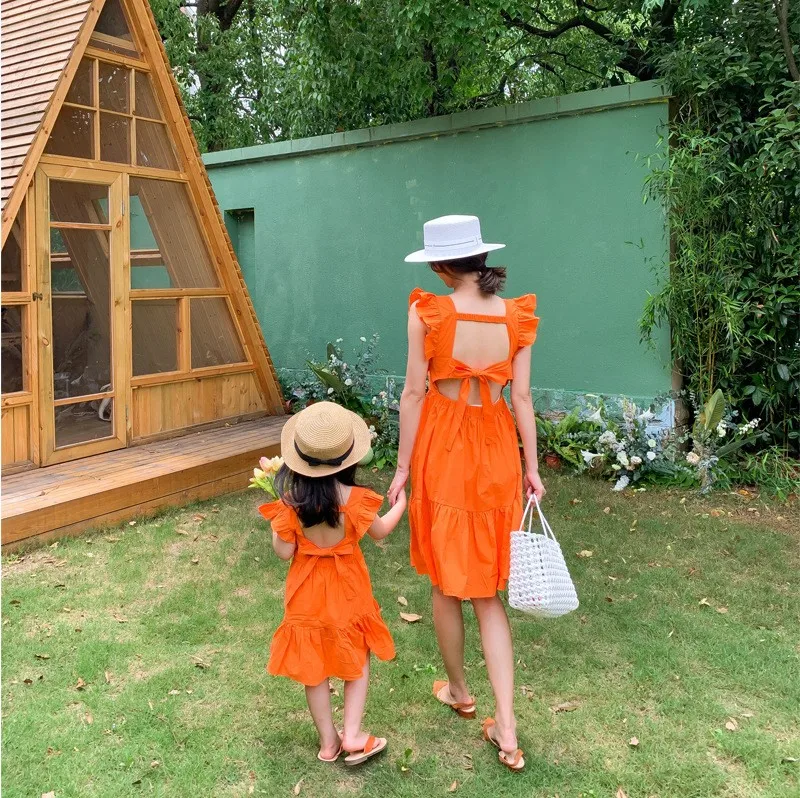 Платье для родителей и детей соблазнительное платье с вышивкой оборками на