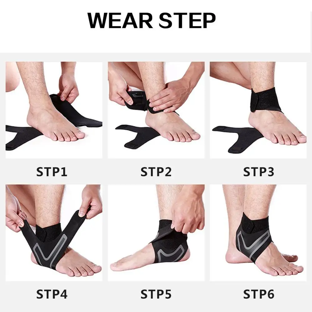GOBYGO Adjustable Ankle Support Pad Sleeve Pressure Anti-Spinning Elastic Breathable Fitness Sports Safety Prevent | Спорт и