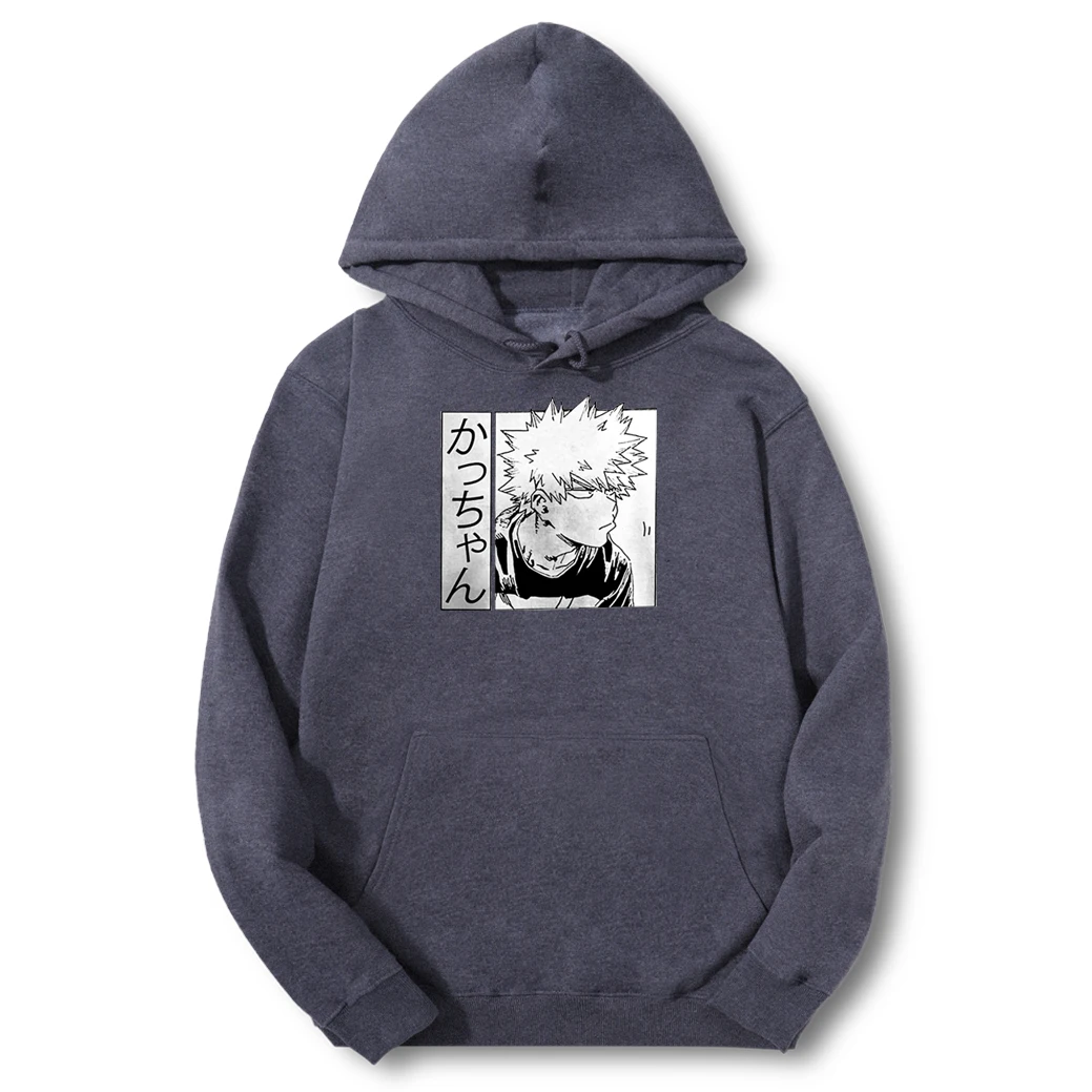

My Hero Academia Deku Bakugou Todoroki Anime Autumn Men's Fleece Hooded Hoodie Sweatshirt Harajuku Big Size Hoodies Simple Top