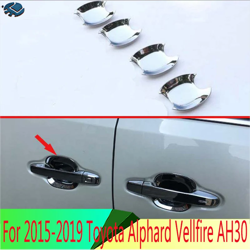 

For 2015-2019 Toyota Alphard Vellfire AH30 Car Accessories ABS Chrome Door Handle Bowl Cover Cup Cavity Trim