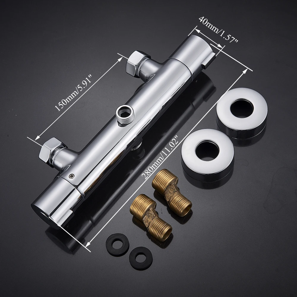 

Chrome Thermostatic Shower Faucets Set Bathroom Thermostatic Mixer Tap Hot And Cold Bathroom Mixer Mixing Valve Bathtub Faucet