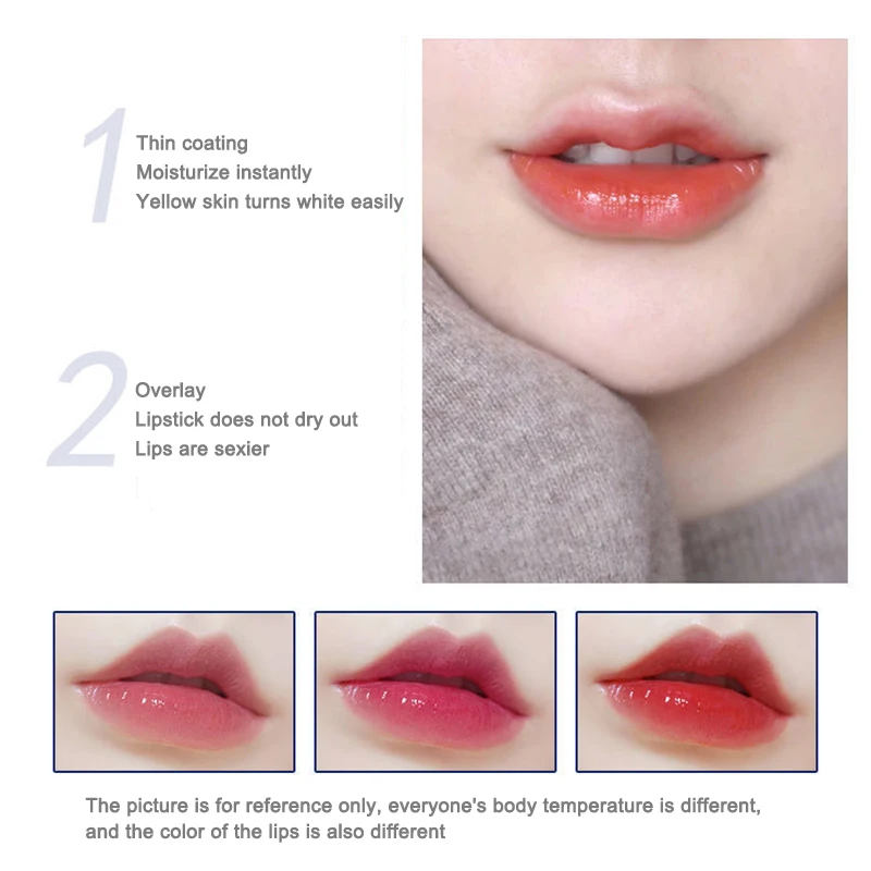 Увлажняющая помада бальзам меняющий цвет при температуре губной помады меньше