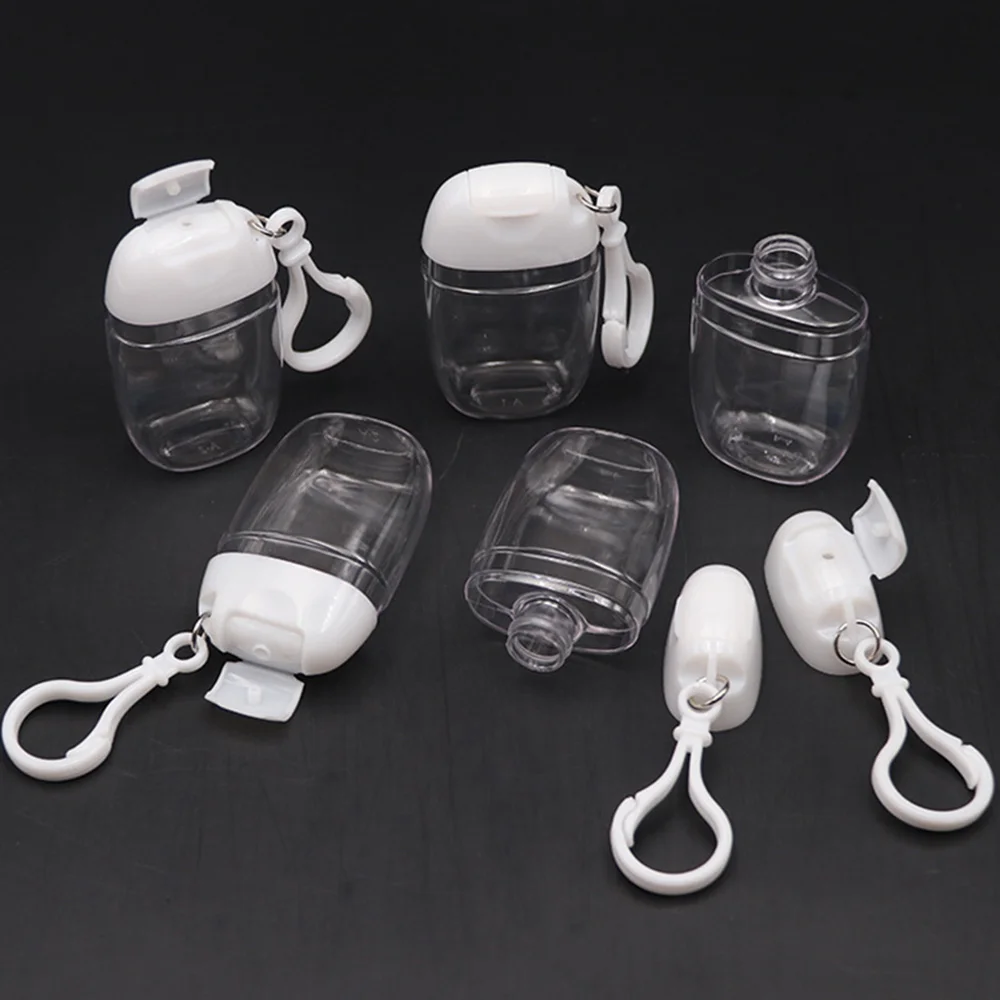 

10PCS 30ML Hook Bottles With Flip Top Alcohol Disinfection Hand Sanitizer Gel Bottle Plastic Bottle