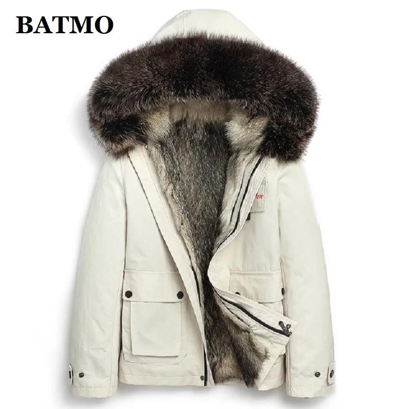 Мужская куртка с капюшоном Batmo зимняя парка воротником из натурального меха