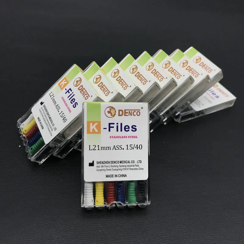 21mm K File No.15-40 10 коробок эндодонтического корневого канала K файлы(ручного использования) стоматологические к-файл/H-файл 21 мм/25mm31mm файлы эндодонтические инструменты стоматолога инструменты - Цвет: 21mm K File No.15-40