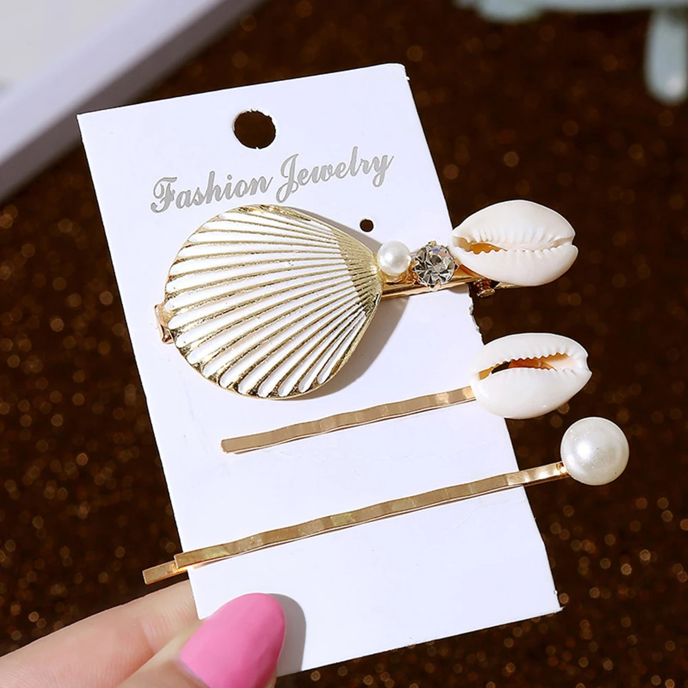 

Shell Metal Sweet Women Hairpins Accessories Girls Pearl Hair Clips 2020 For Women Girls Hair Styling Tool