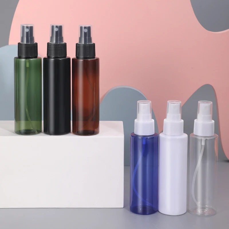 

10PCS 100ML Plastic Spray Bottle Round Small Sample Bottle Portable Fine Mist Sprayer Clear PET Storage Container
