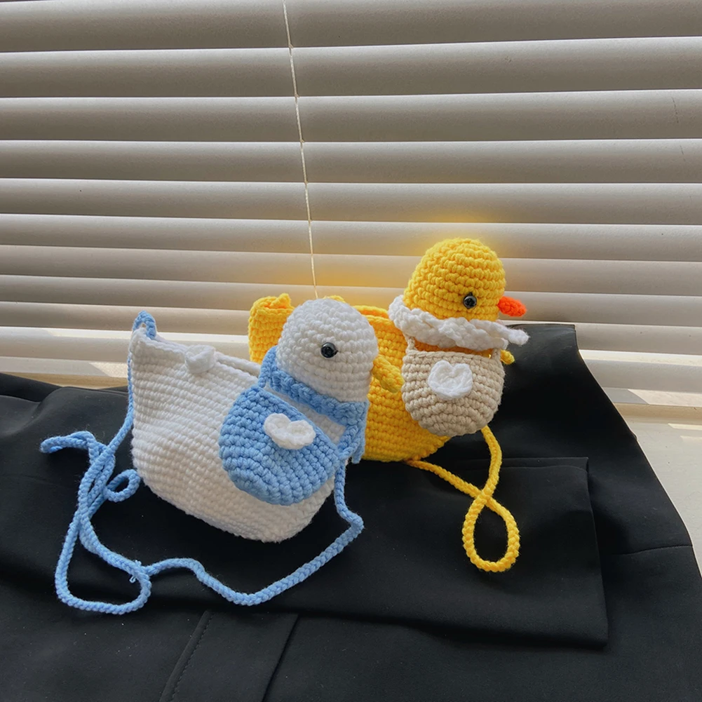 

Children Fashion Shoulder Bag Cartoon Cute Duck Contrast Color Crossbody Bag Mini Purse Messenger Bag Kids Gift