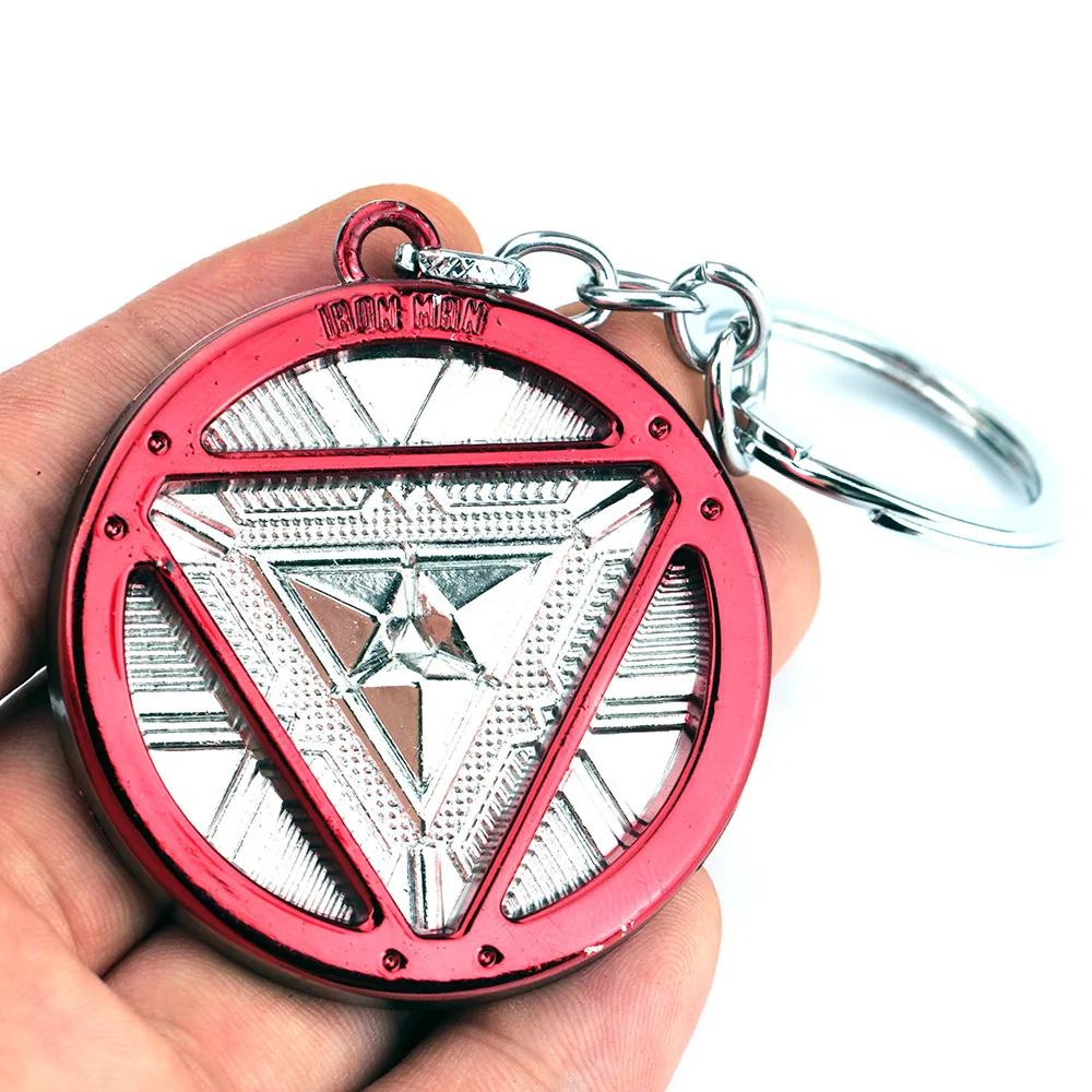 Man Arc Reactor Keychain Necklace Action Figure Key Chain For Gift