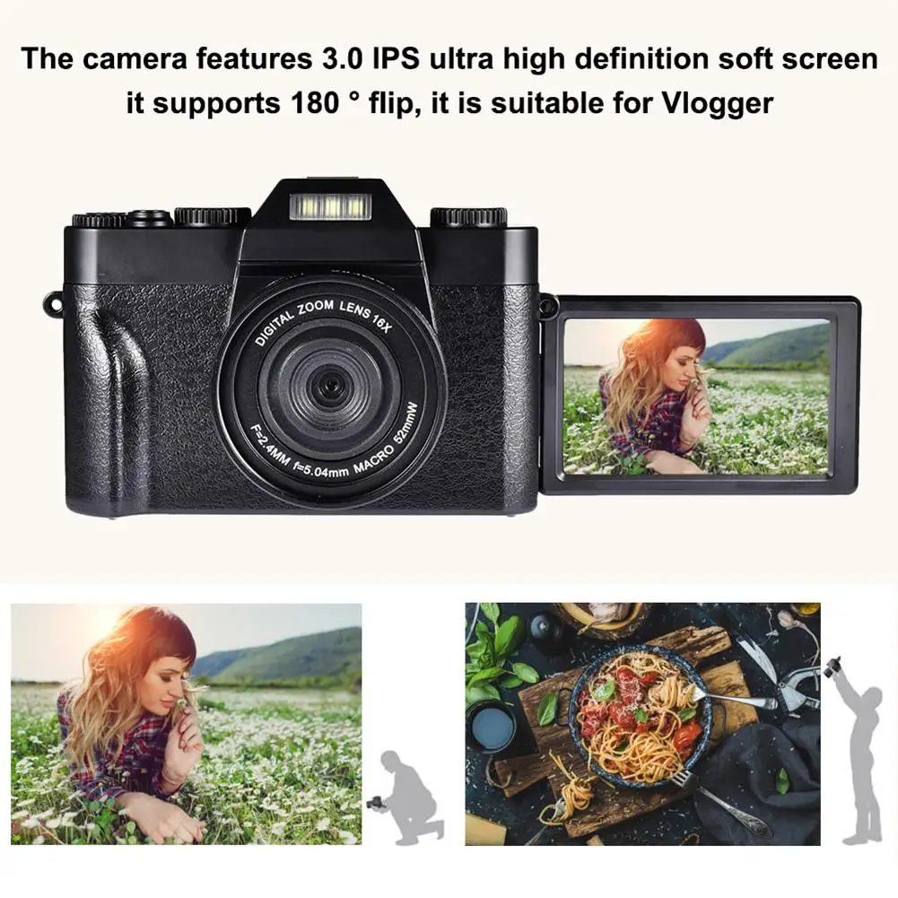 Цифровая камера HD ips экран видео 30.0MP портативный 16x дети цифровой зум фото