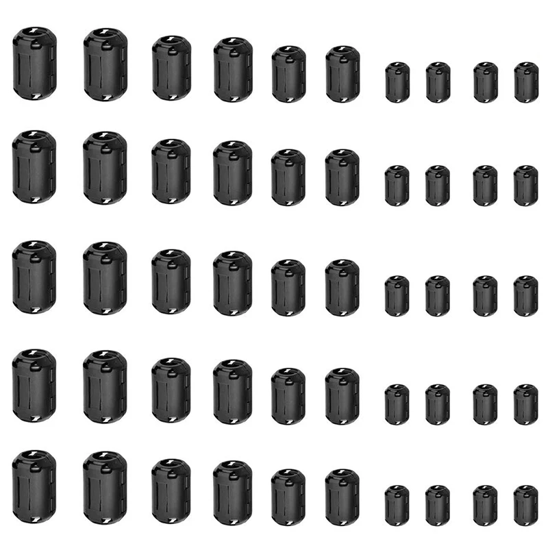 50 шт. RFI EMI подавитель шума кабельный зажим для m/ 5 мм/7 мм/9 мм/1 м диаметр