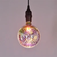 multi colored light lamp 3d fireworks glass led christmas decoration salutes neon bulbs decorative e27 220v chip night