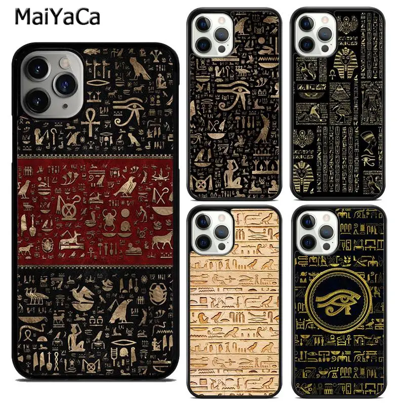 MaiYaCa Древние египетские иероглифовые телефонные чехлы для iPhone SE 2020 6s 7 8 plus XR XS 11 12 13