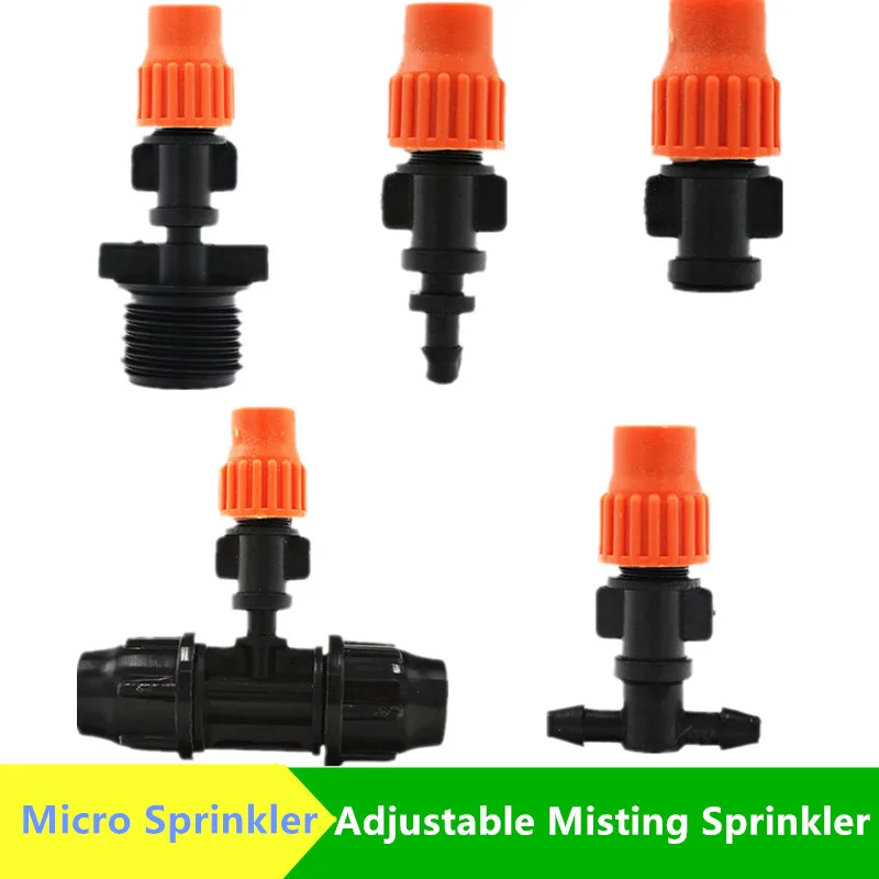 50 шт. оранжевый запотевающий спринклер Регулируемая насадка для полива сада и