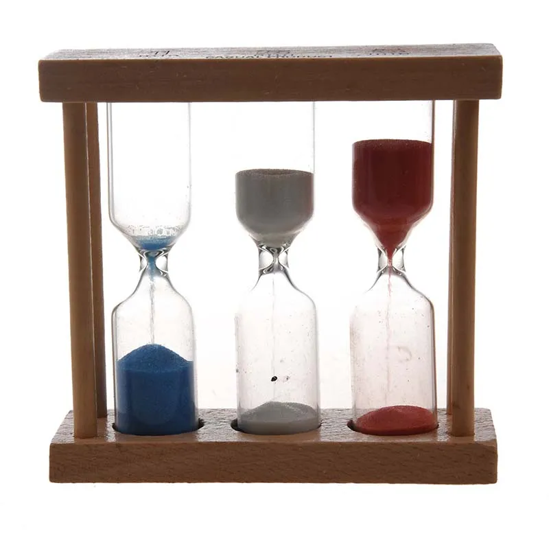 

3 in 1 Sand Timer 1+3+5 Minute - Natural Wood