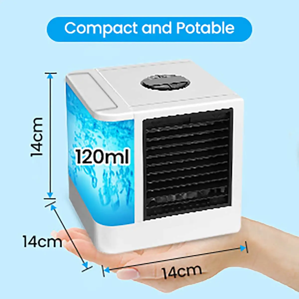 

Mini Air Conditioner Air Cooler Fan USB Portable 7 Colors Light Adjustable Air Conditioning Fan Desktop Fan for Office Bedroom