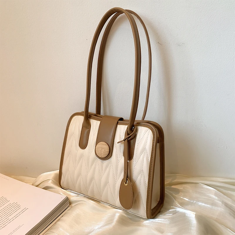 

Осенне-зимние новые модные вместительные сумки через плечо для женщин 2021 кожаная сумка простая однотонная квадратная сумка