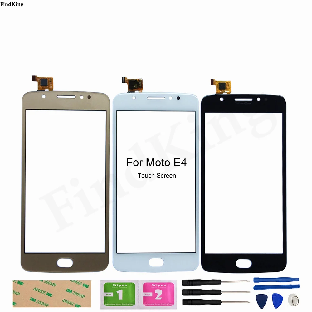 

Touch Screen For Motorola Moto E4 XT1762 XT1763 XT1766 XT1767 Touch Screen Digitizer Panel Lens Sensor Front Glass 3M Glue