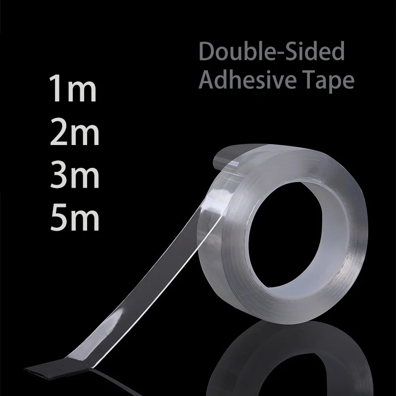 1/2/3/5m Nano лента-липучка «Magic Tape» клейкая поверхность с двух сторон Тип, Не оставляющий следов надежный дизайн Водонепроницаемый Скотч для Ванная комната Кухня раковина гель Стикеры