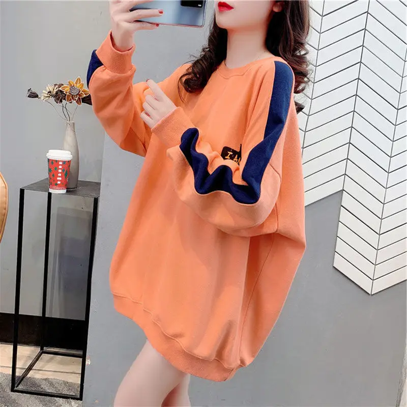 

2021 Spring Autumn Woman's Sweatshirt Oversize Female Loose Cotton Thin Cartoon Print Pullover Women Sweatshirts Lady Fashion