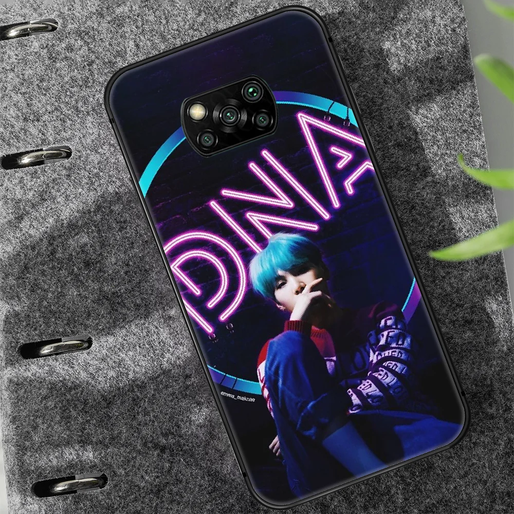 

Bangtan Boys SUGA Phone case Cover Hull For Xiaomi Mi A2 A3 8 9 9T Note 10 Se Lite Pro black Hoesjes Luxury Coque Trend Cover