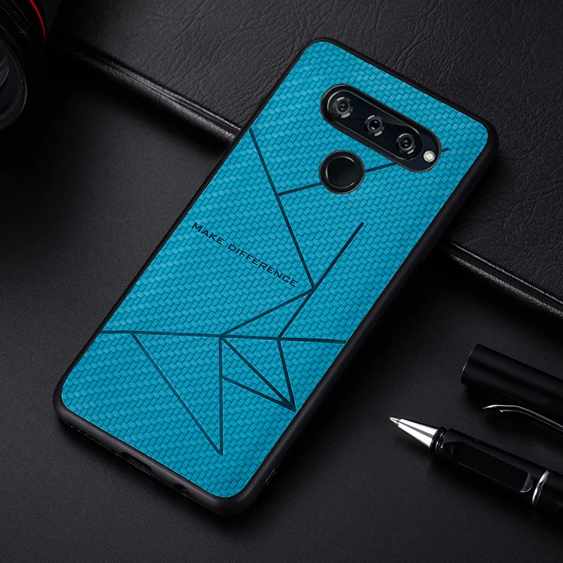 Pu Leather Fashion Stripes Case For LG K50 Q60 Soft Bracket Silicone Cover G8 V40 Thinq | Мобильные телефоны и аксессуары