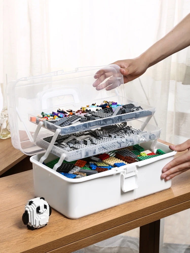 

Organizer Lego Receive A Case Multilayer Children Toy Bricks Bin Small Particles Jigsaw Puzzle Box Parts Classification Suitcase