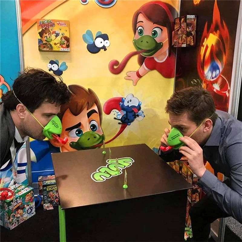 

1Set Chameleon Launcher Tongue Catch Bugs Game Double Frog Battle Game Desktop Games